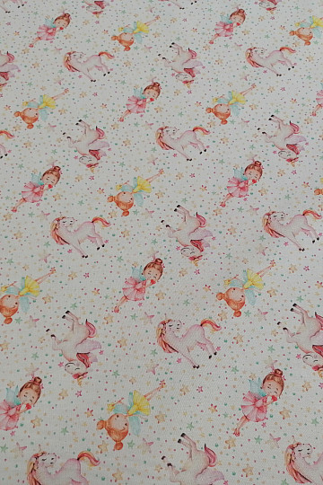 Tissu coton Fées et licornes