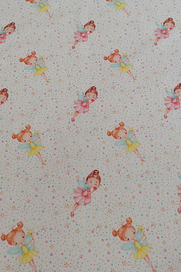 Tissu en coton Fée avec des ailes