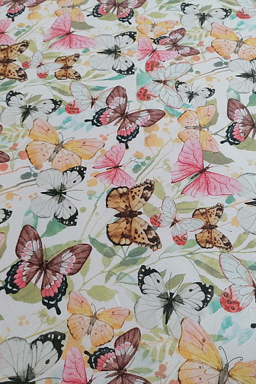Satin de coton PAPILLONS numérique
