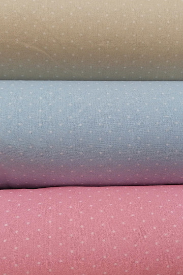 Tissu coton à pois beige 2ème qualité