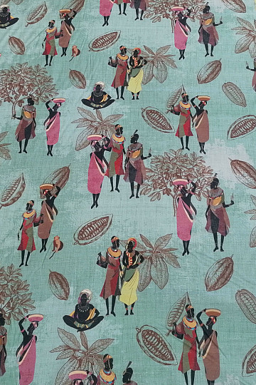 Tissu déco Afrique vert