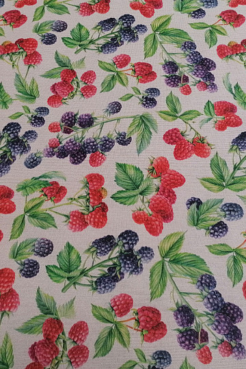 Tissu déco Framboises et mûres
