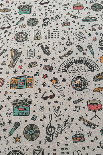 Tissu déco Musique
