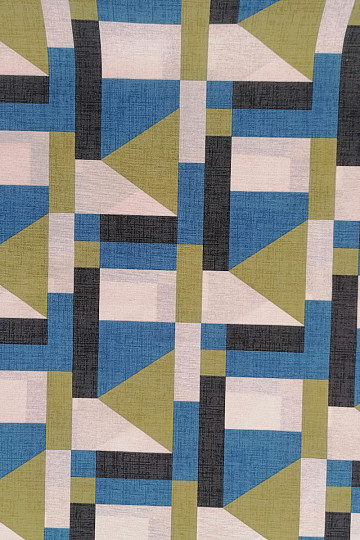 Tissu déco Géo bleu