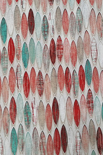 Tissu déco Surf rouge-turquoise