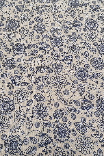 Tissu déco Fleurs fluo bleu