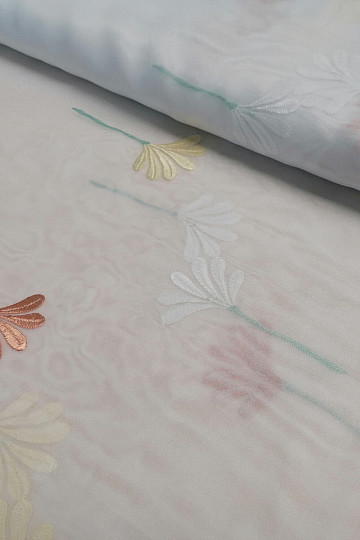 Rideau de luxe en voile 966/290 fleurs