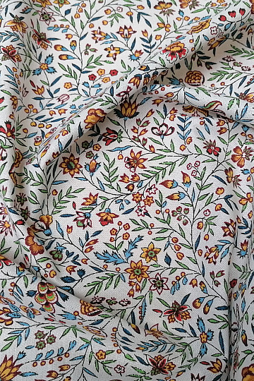 Tissu coton INDIENE jaune-vert