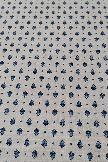 Tissu coton MAJOLIKA ornement bleu