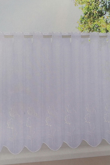 Rideau fini GERSTER Tulipes blanc 50x150 cm