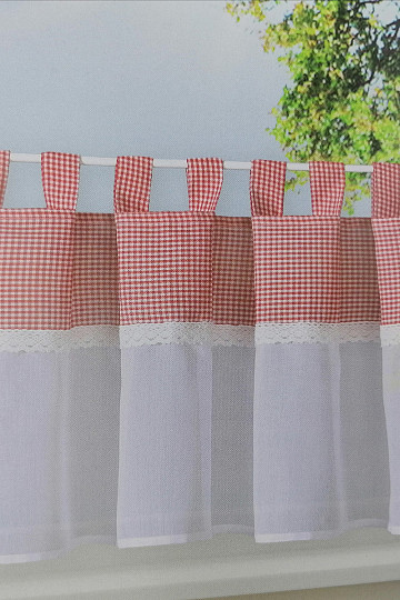 Rideau fini GERSTER toile rouge 50x150 cm