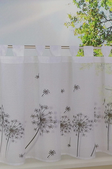 Rideau fini GERSTER pissenlits blanc-gris 50x145 cm