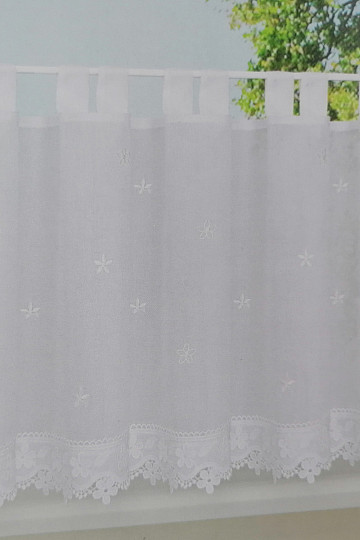 Rideau fini GERSTER fleur blanche 50x150 cm
