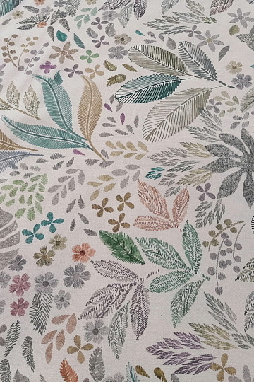 Tissu déco MELIA FEUILLES vert