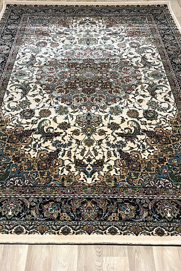 Tapis acrylique de luxe RAZIA 5503 marron / blanc