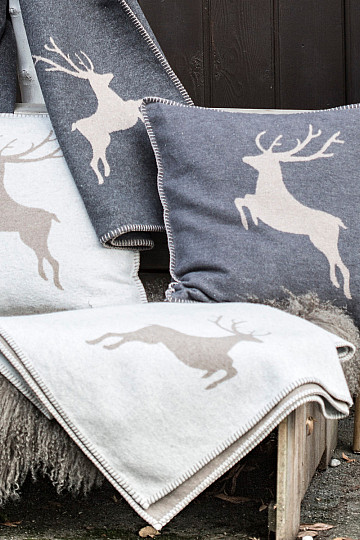 Couverture en coton DF SYLT JELEN gris clair