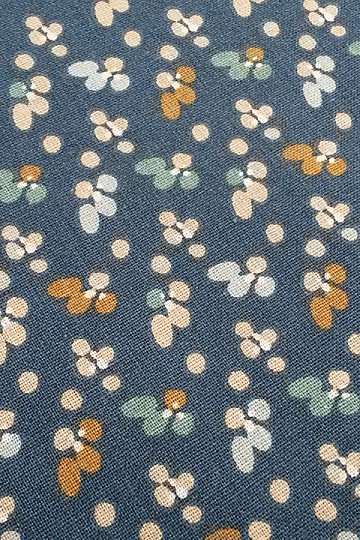 Tissu coton FLEURS FILOMENA bleu