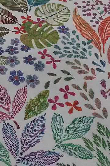 Tissu décoratif MELIA LEAVES coloré