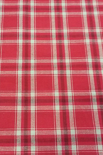 Cube en tissu TISSE beige/rouge