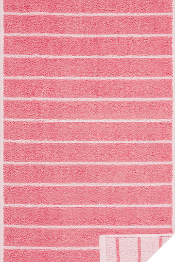 Serviette et drap de bain luxe LINE 206 rose/blanc