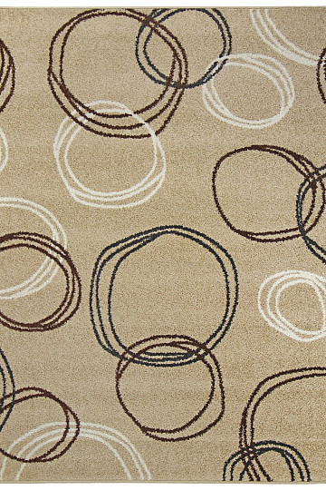 Tapis en pièces LOTTO cercles beige foncé