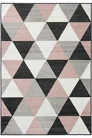 Pièce tapis LOTTO triangles noir/rose