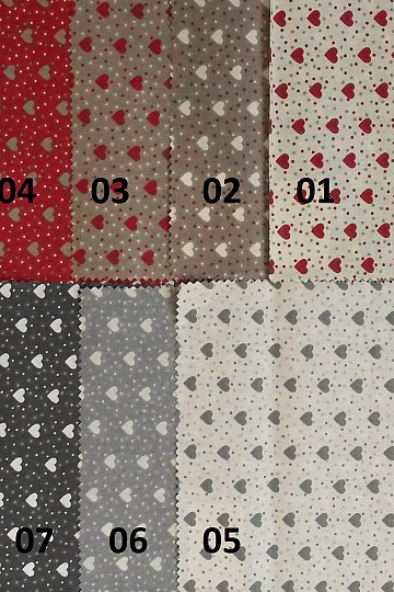 Tissu coton MINI HEART 07 gris foncé