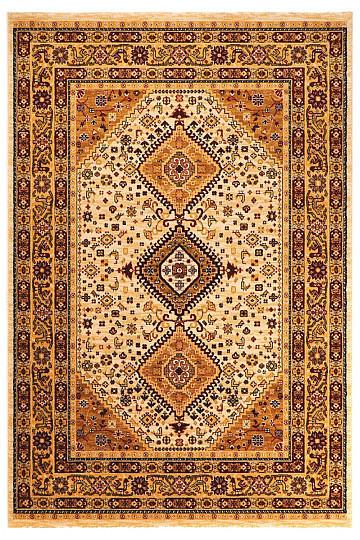 Tapis de luxe en laine PRAGUE géométrique beige