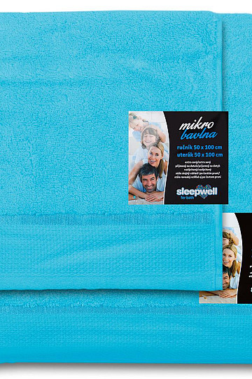 Serviette et drap de bain MIKRO turquoise