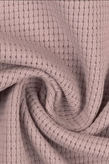 Maille coton tissage gaufré - rose