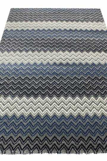 Tapis moderne ZIG ZAG bleu