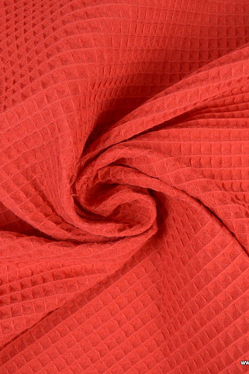 Tissu gaufré en coton rouge