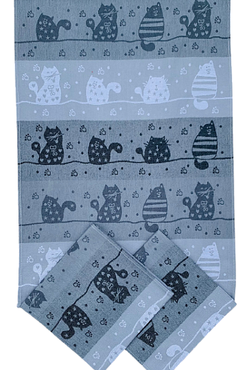 Serviettes CHATS SUR LE TOIT gris