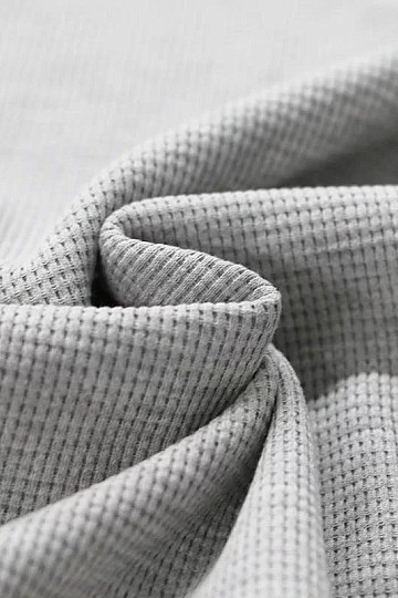 Maille coton tissage gaufré - gris