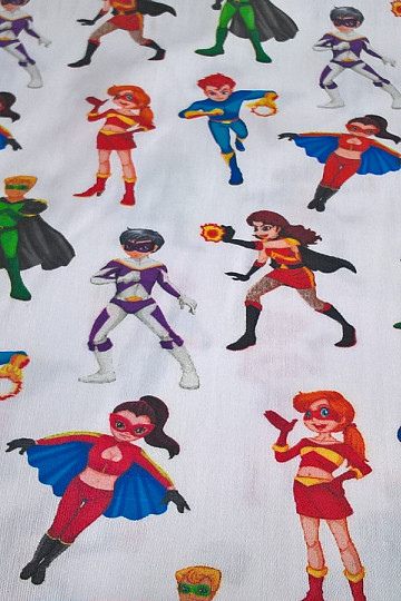 Satin de coton enfant ACTION HEROES digital