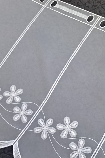 Rideau brodé pour vitrail 11667 fleurs