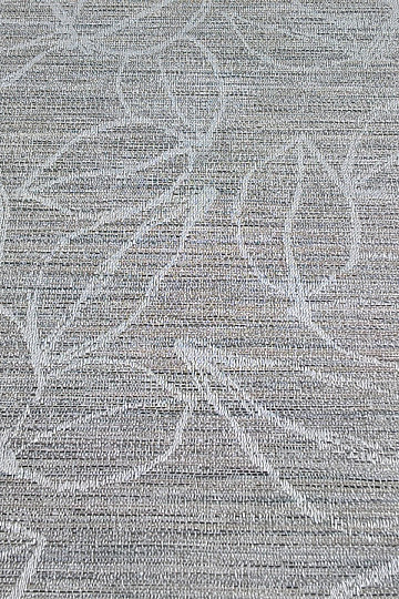 Tissu décoratif FLORENTI feuilles de Saint-Pierre gris