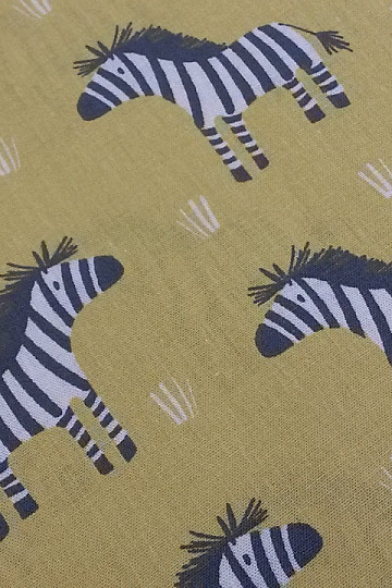 Tissu coton ZEBRA jaune-vert