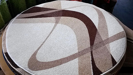 tapis cercle BRUN crème