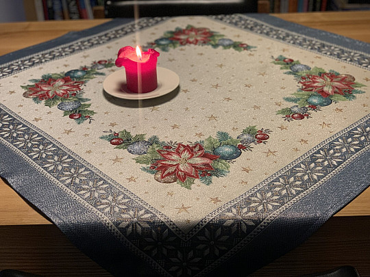 Nappes et foulards tapisserie de Noël ÉTOILE DE NOËL II bleu