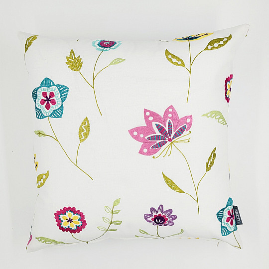 Housse de coussin brodée RICHMOND blanc