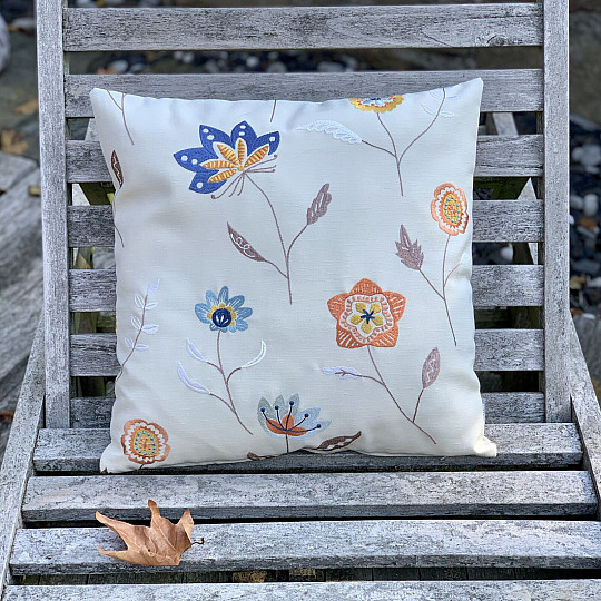 Housse de coussin brodée RICHMOND beige