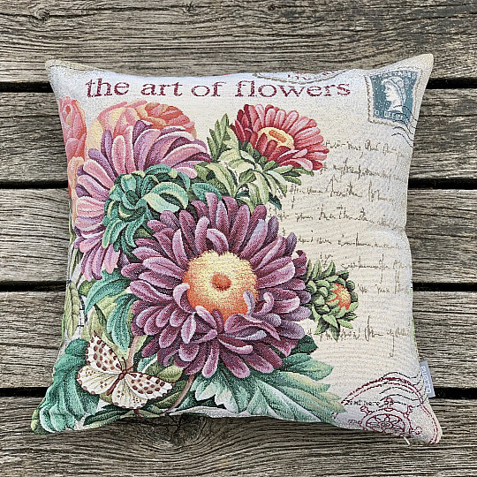 Taie d'oreiller tapisserie FLEUR - CARTE POSTALE VIOLET