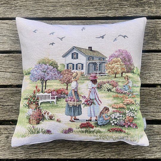 Housse de coussin tapisserie JARDIN DU PARADIS