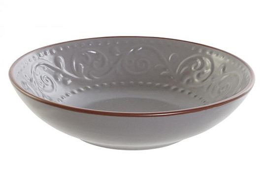 Assiette creuse GRIS RELIEF 20,5x5cm gris