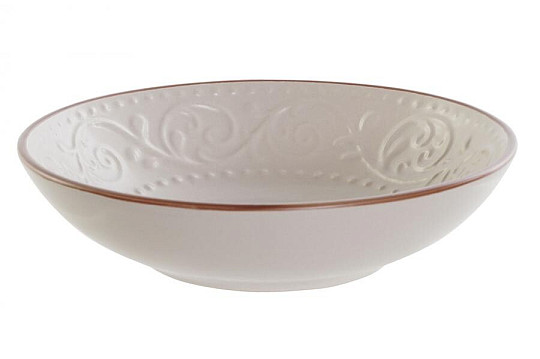 Assiette creuse BEIGE RELIEF 20,5x5cm beige