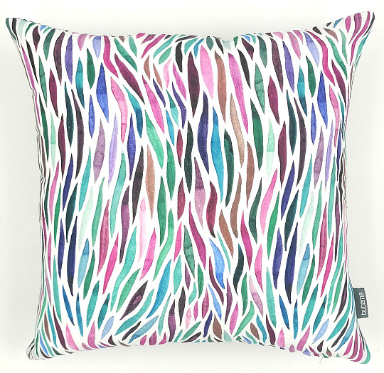 Housse de coussin Izaro violet-turquoise