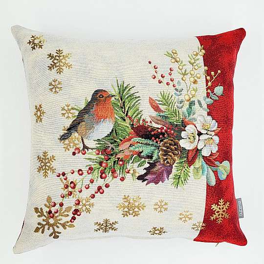 Housse de tapisserie de Noël OISEAUX AVEC UNE RAYURE rouge