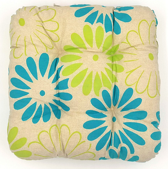 Canapé fleur bleu-vert