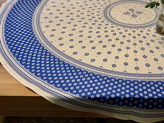 Nappe ronde - folklore bleu Ø 175 cm